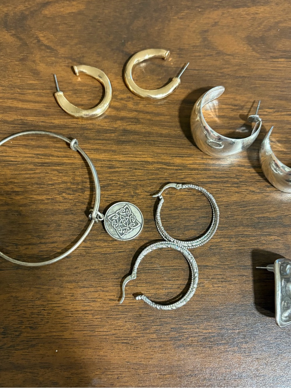 Alex and Ani Mixed Metal Hoop and Charm Earring Set - Gold and Silver